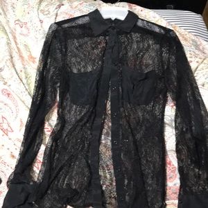 Black lace blouse or button up